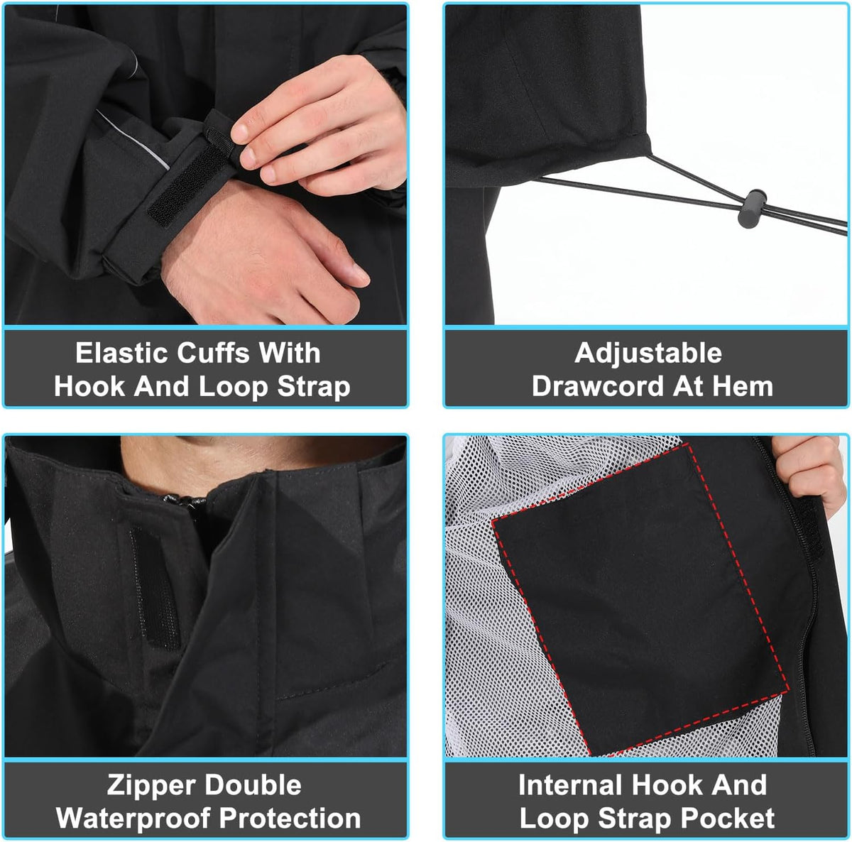 Rain Suit for Men Waterproof Packable Rain Jacket and Pants Set