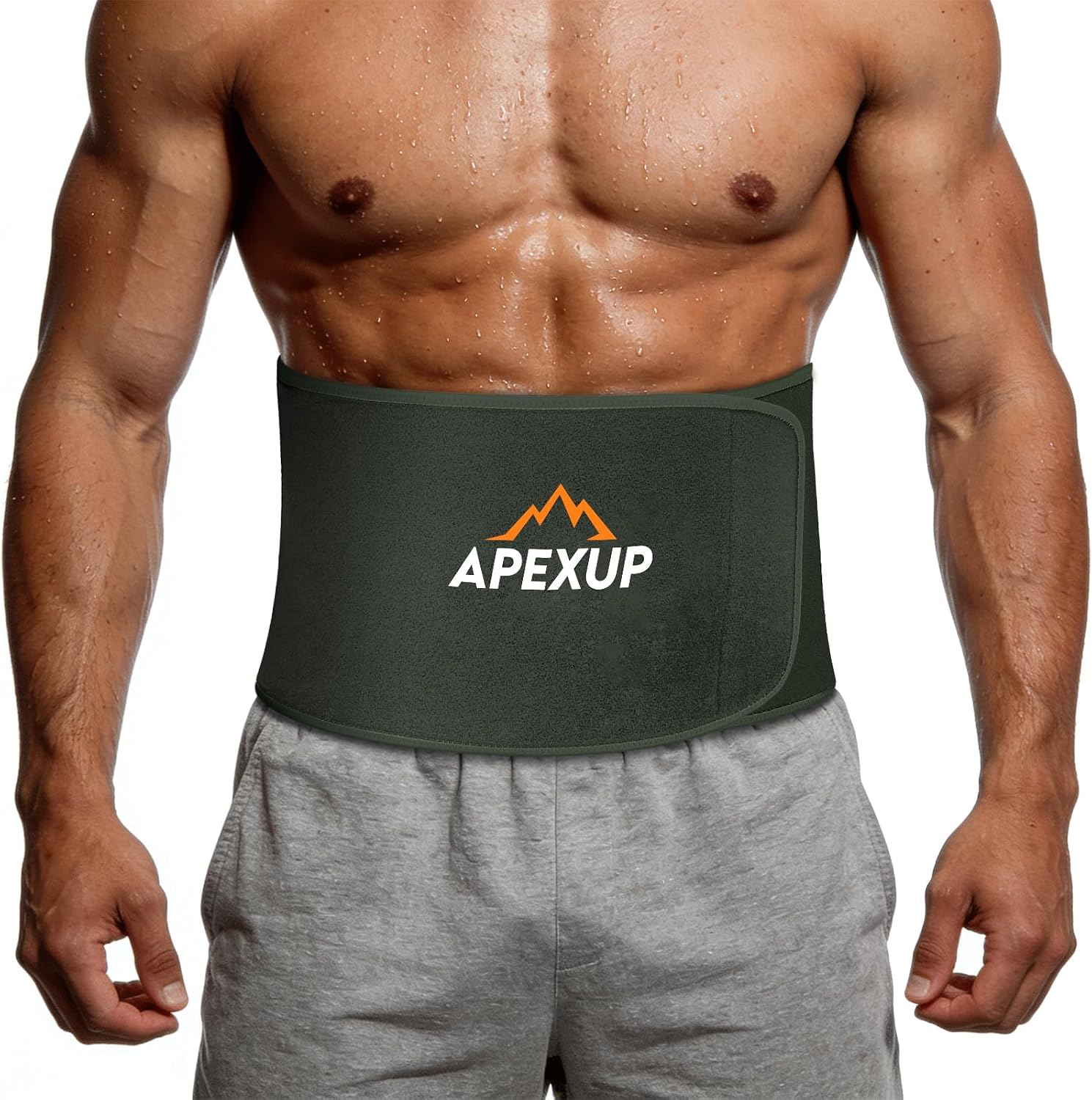 APEXUP Waist Trainer for Women Lower Belly Fat, Men Sweat Band, Stomach Wrap, Waist Trimmer with Removable Lumbar Support