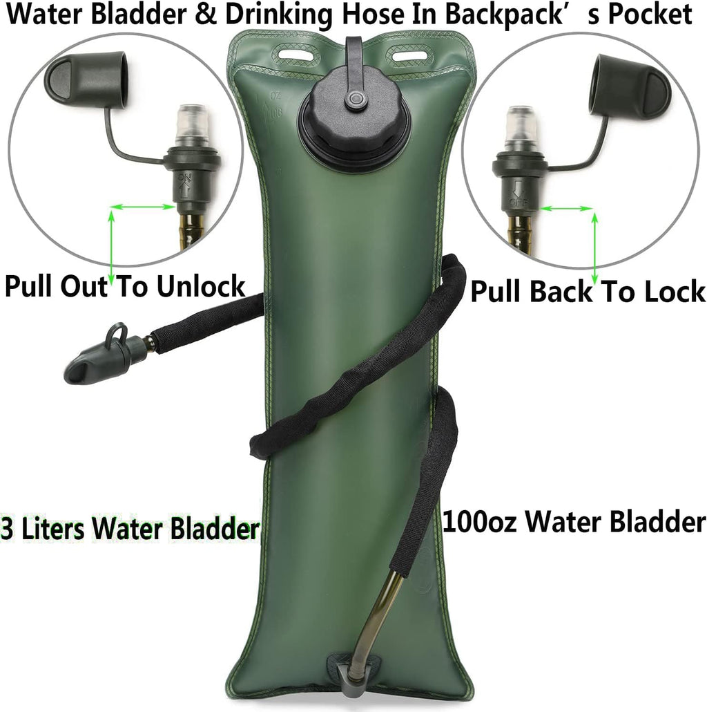 Tactical Water Hydration Pack Military 3L Water Bladder Carrier Backpack Leakproof for Running Jogging Cycling Hiking
