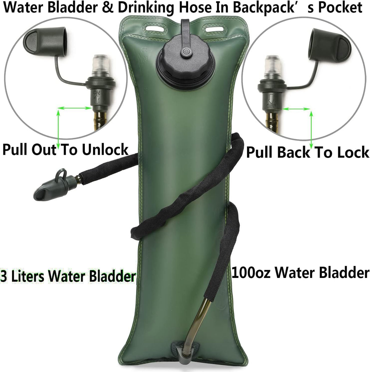 Tactical Water Hydration Pack Military 3L Water Bladder Carrier Backpack Leakproof for Running Jogging Cycling Hiking