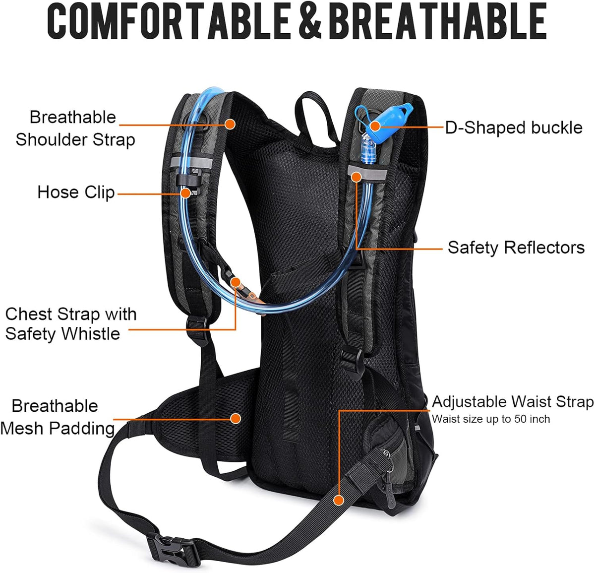 G4Free Hydration Backpack Pack with 2L BPA Free Bladder for Outdoor