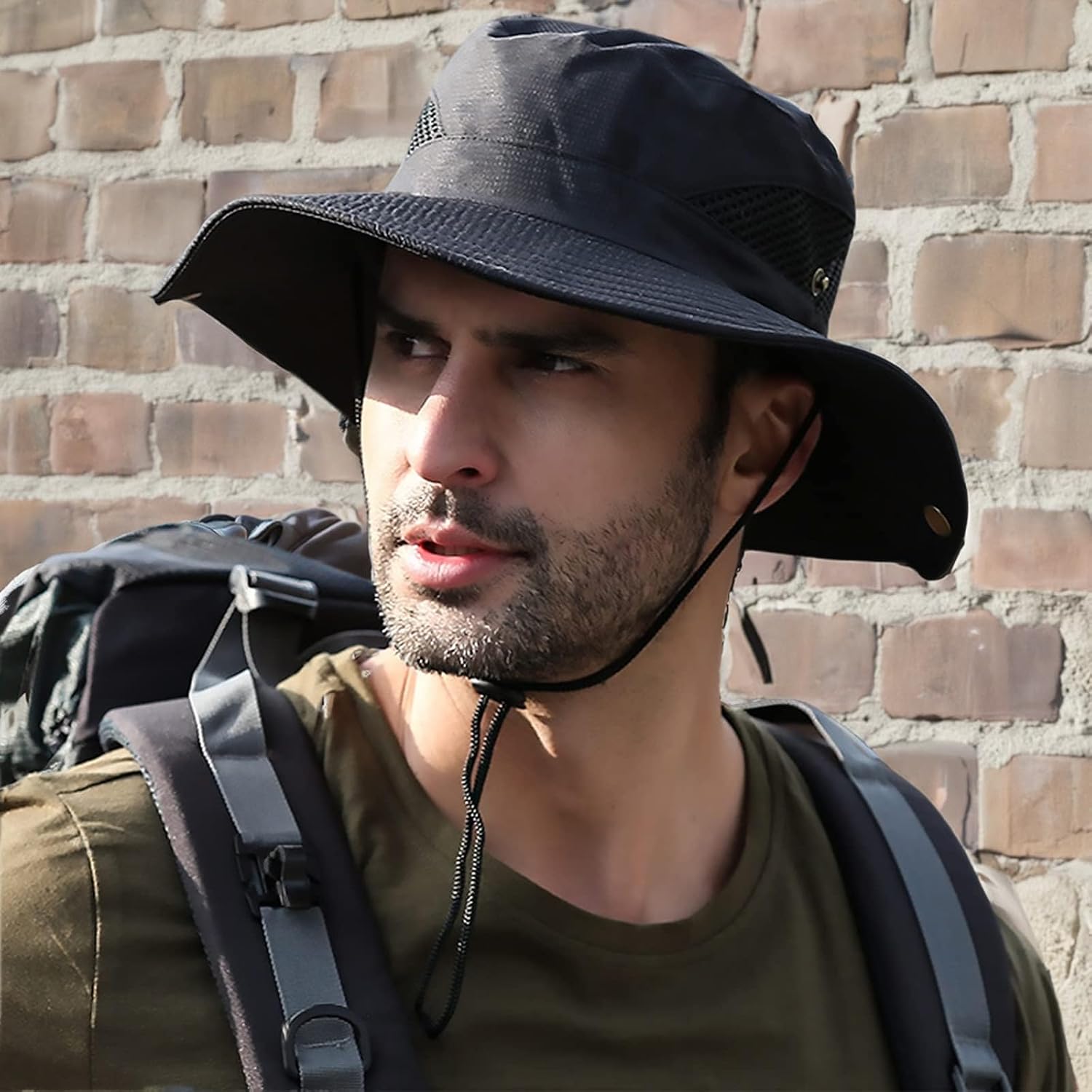 Sun Hats for Men Women UPF 50+ Wide Brim Bucket Hat Waterproof Packable Cowboy Hat for Fishing Beach Safari Gardening Golf