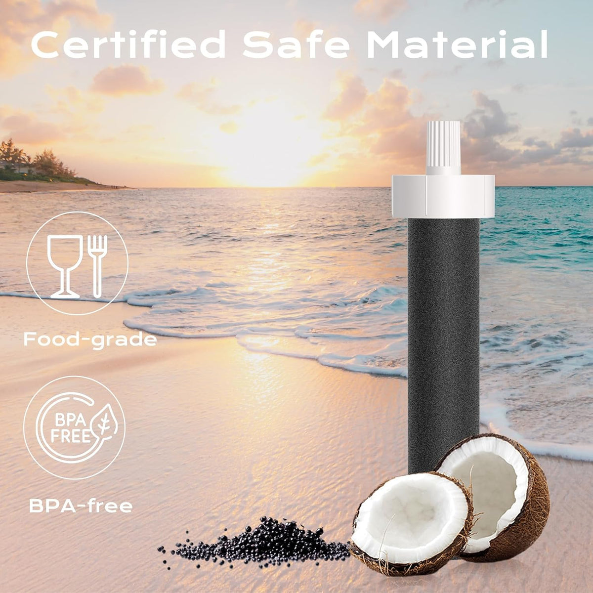 Replacement for Brita Water Filter,Water Bottle Filter Compatible with Brita BB06 Hard Sided Sport Bottle Filter and Stainless Steel, 6 Pack