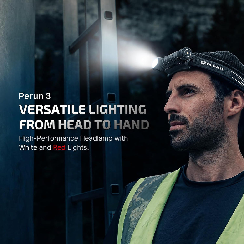 OLIGHT Perun 3 Headlamp Rechargeable, Red Light, Waterproof, Orange