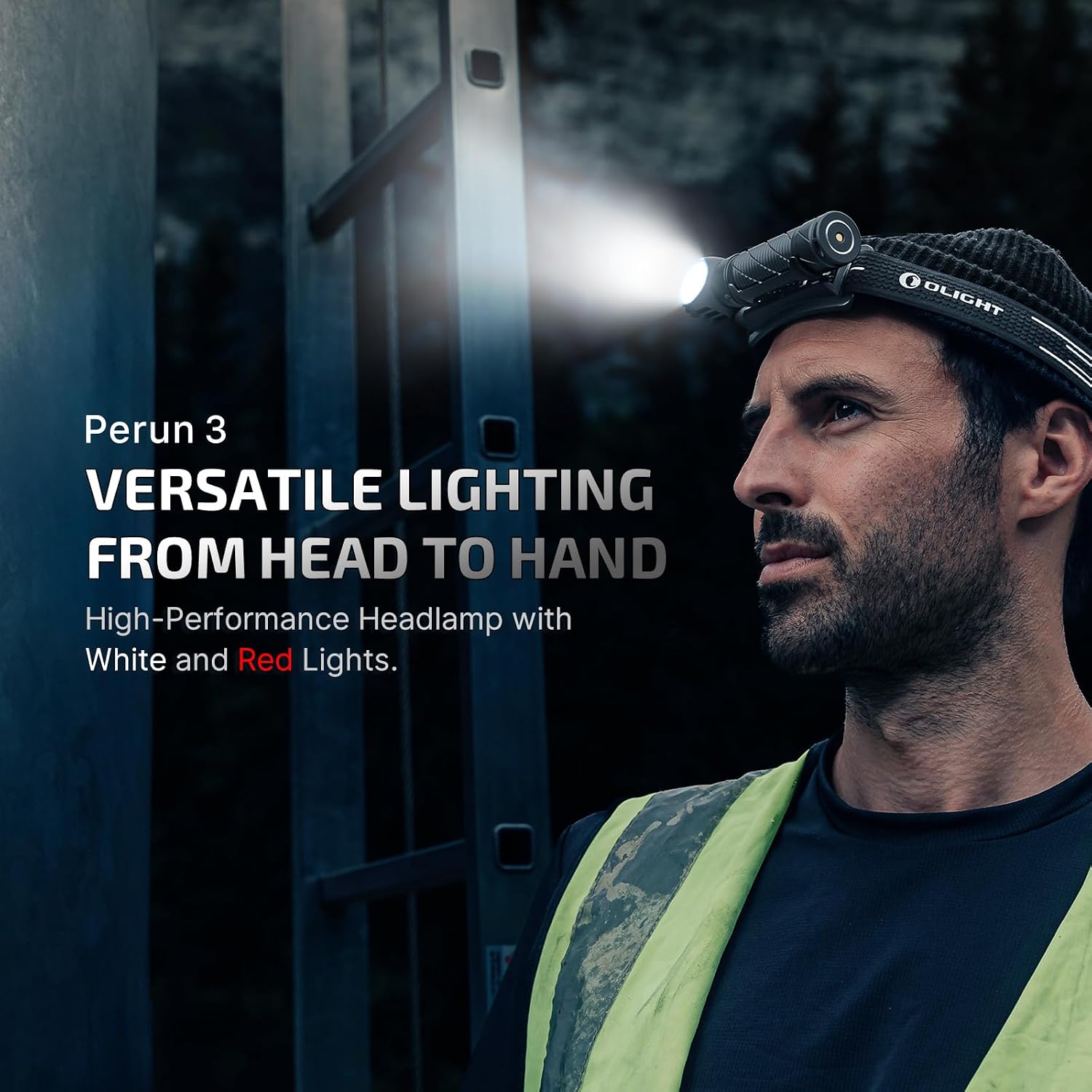 OLIGHT Perun 3 Headlamp Rechargeable, Red Light, Waterproof, Orange
