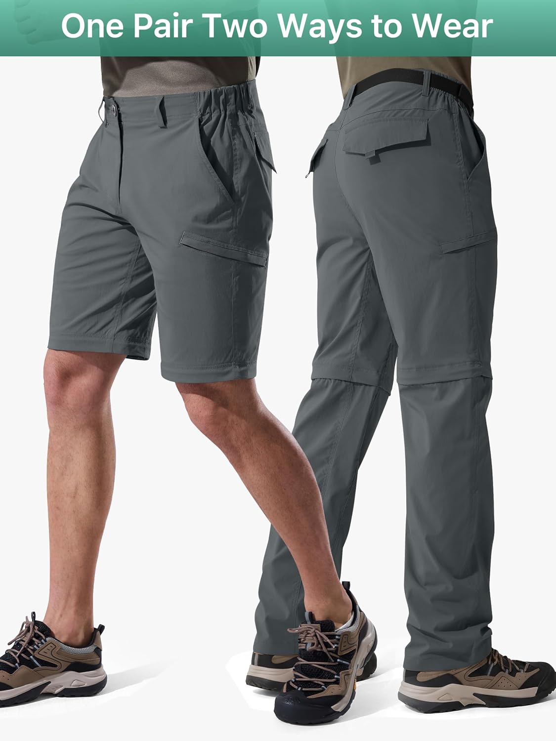 FREE SOLDIER Men's Convertible Hiking Pants Outdoor Lightweight