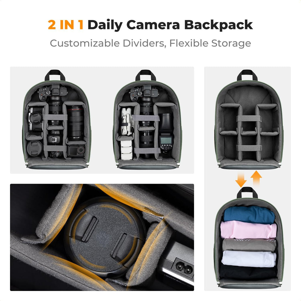 K&F CONCEPT Camera Backpack, DSLR/SLR/Mirrorless Photography Camera Bag