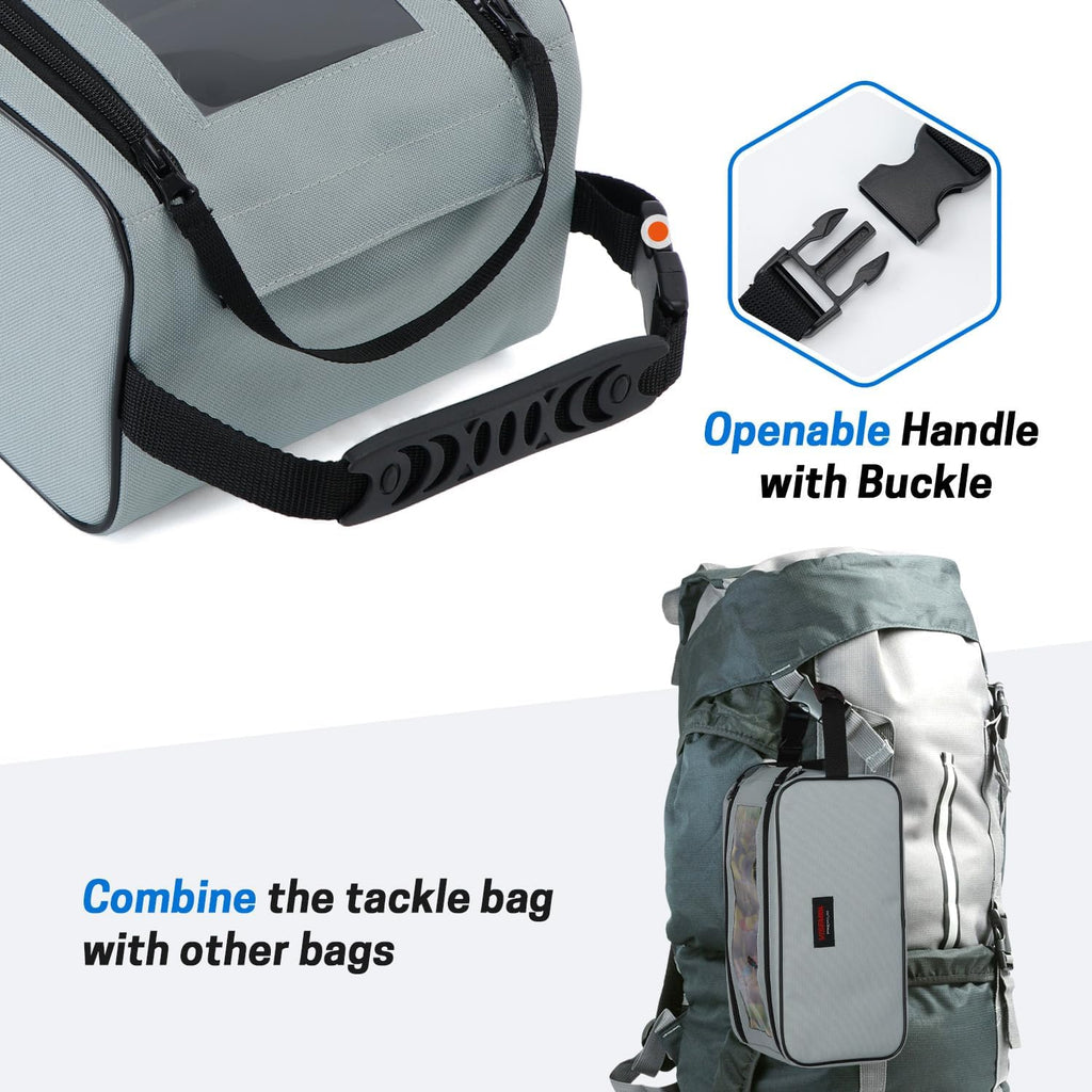 VISEMAN Fishing Tackle Bag, Waterproof Bait Storage Bag, Tackle Organizer