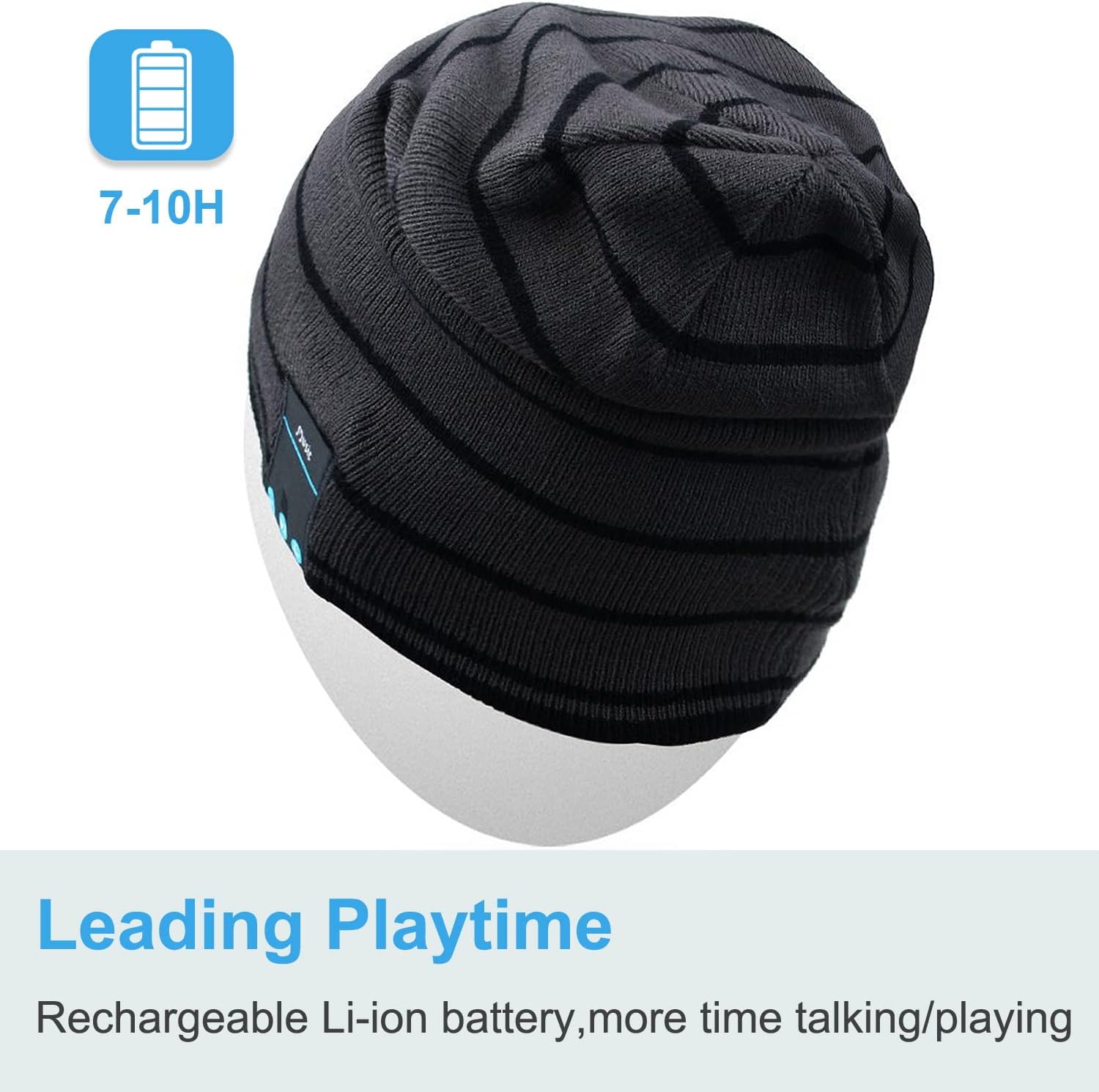 Rotibox Bluetooth Beanie Hat with Headphones for Outdoor Sports Xmas Gifts