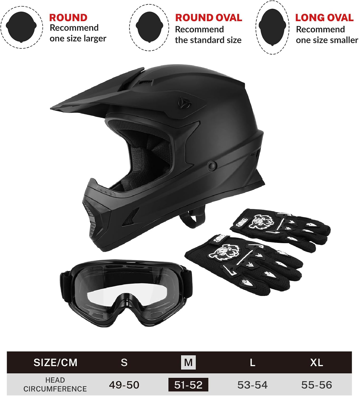 SLMOTO Youth Dirt Bike Helmet Set for Kids ATV Motocross DOT Approved