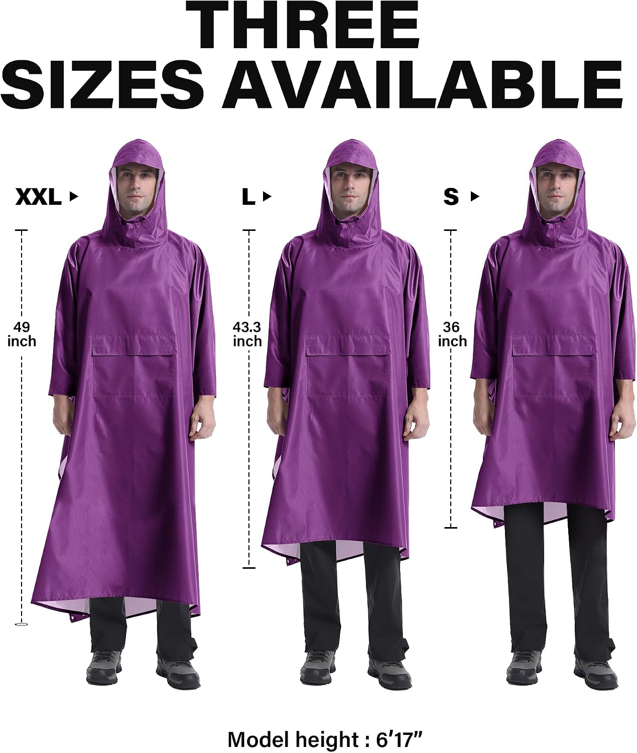iCreek Hooded Rain Poncho Packable Waterproof Unisex Raincoat with Pocket