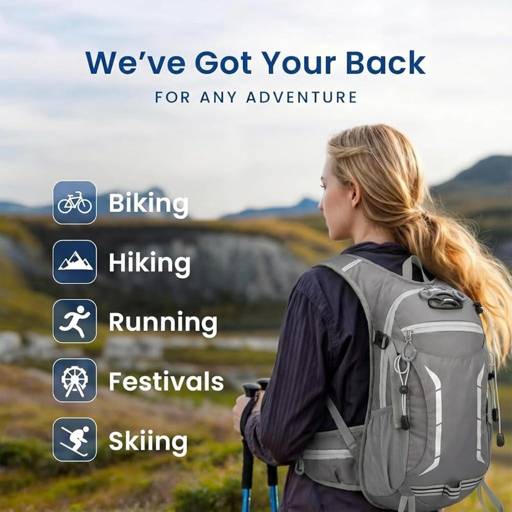 12L Hydration Backpack for Men Women,Lightweight Hydration Pack with 2L Water Bladder, Water Backpack for Cycling,Hiking,Rave,Biking and Running Outdoor Activities
