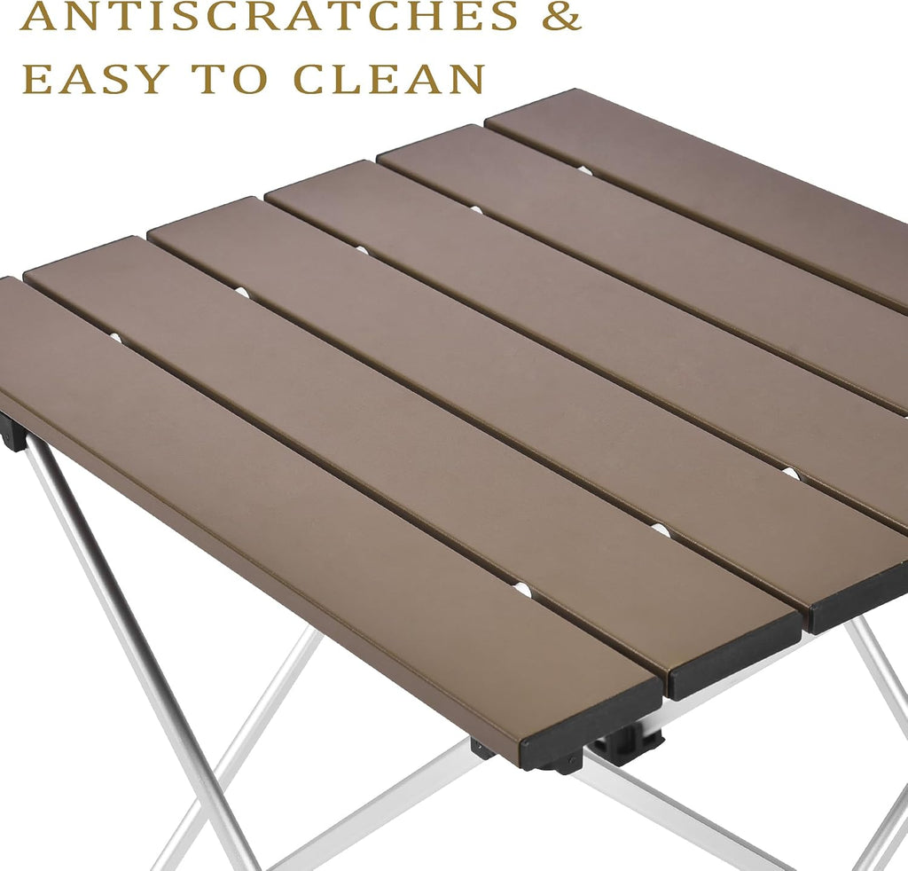 Grope Portable Camping Table,Aluminum Folding Beach Table (Coffee-S)