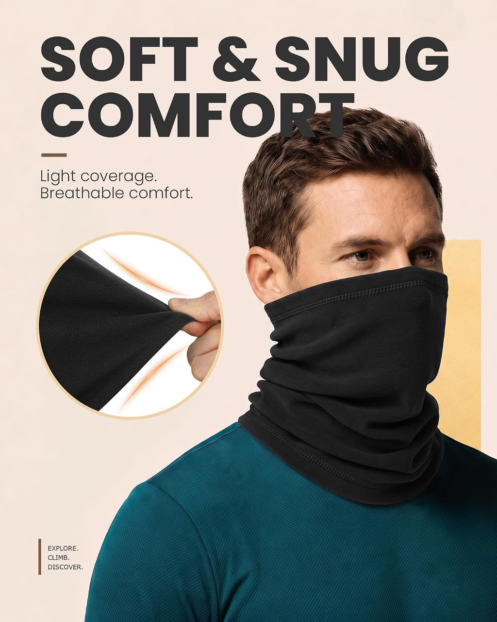 YANIKY Neck Gaiter Winter Neck Warmer for Men & Women Windproof Face Mask for Cold Weather Breathable Ski Face Cover Scarf
