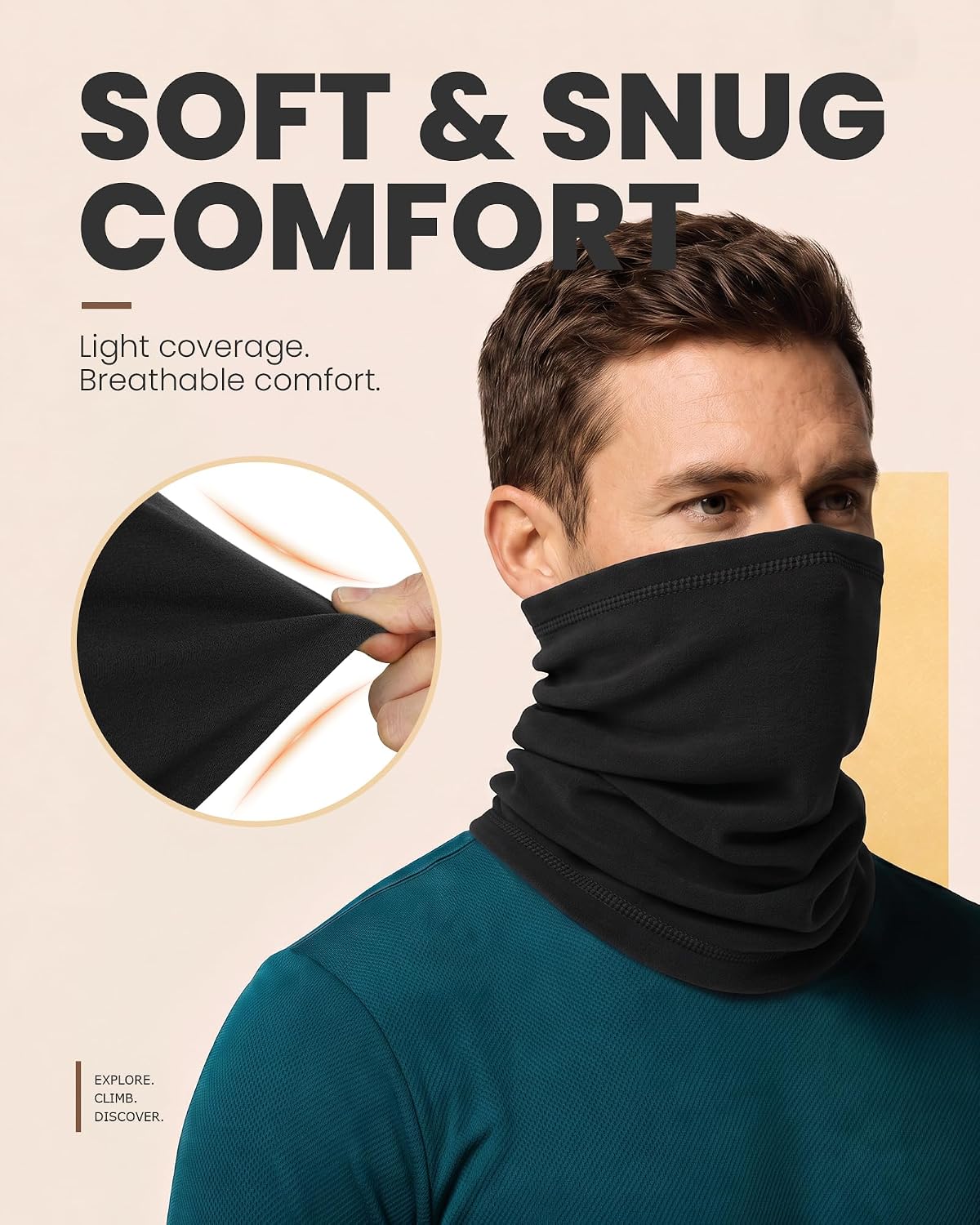 YANIKY Neck Gaiter Winter Neck Warmer for Men & Women Windproof Face Mask for Cold Weather Breathable Ski Face Cover Scarf