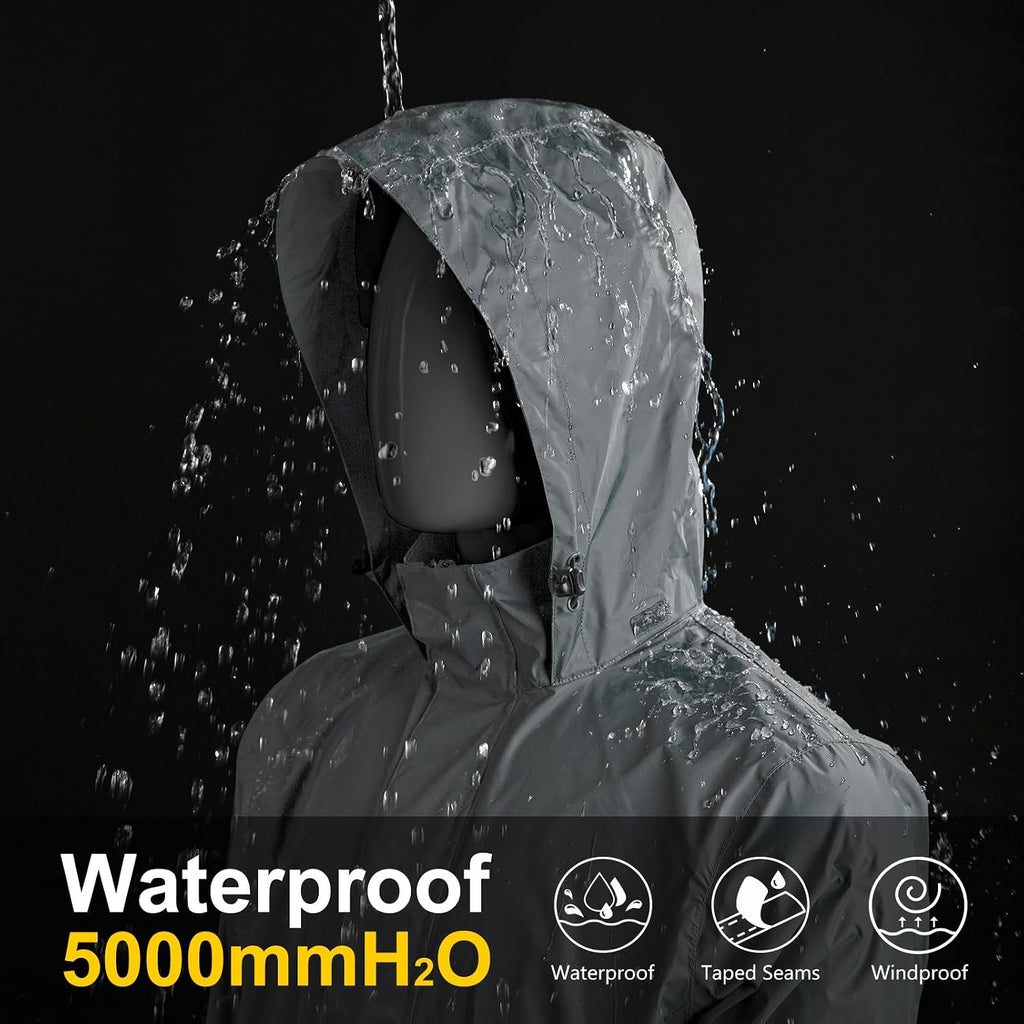 33,000ft Men's Packable Rain Jacket Lightweight Waterproof Golf Raincoat