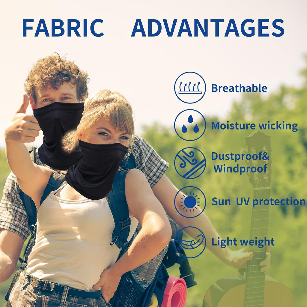 SHEVERCH 6 Pack Neck Gaiter Face Mask Sun UV Protection For Men Women