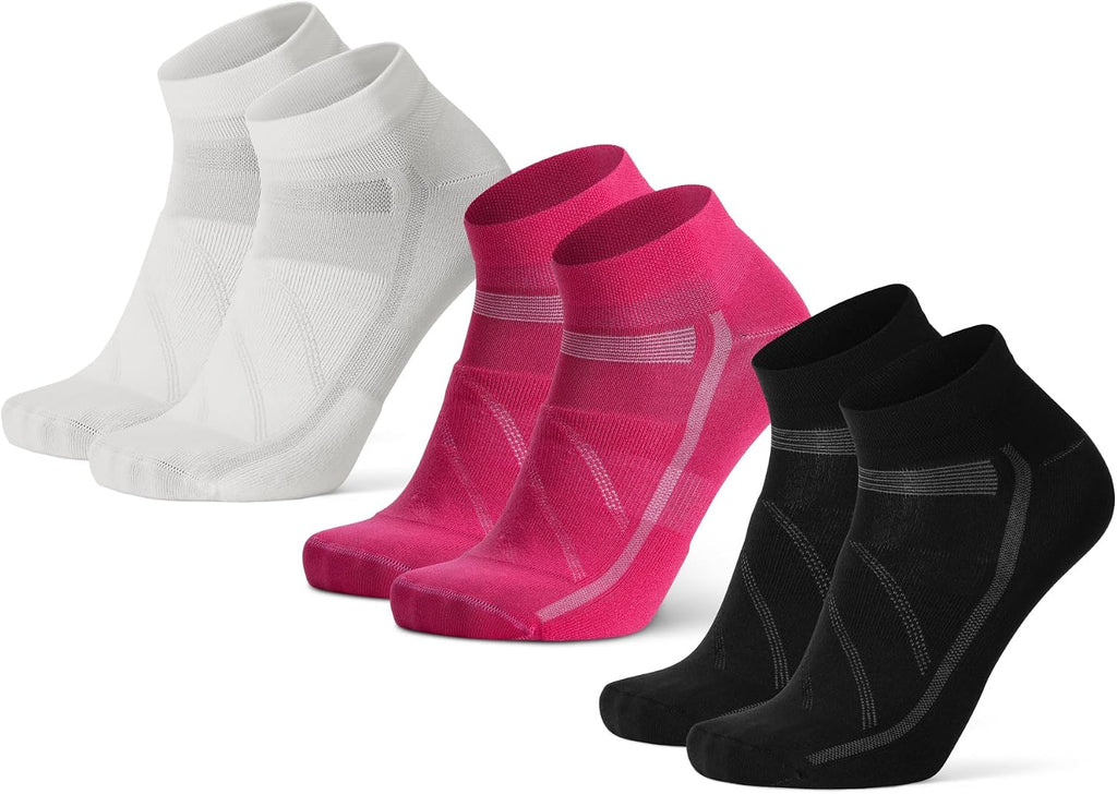 DANISH ENDURANCE Low-Cut Cycling Socks, Fast-Dry, Men & Women, 3-Pack