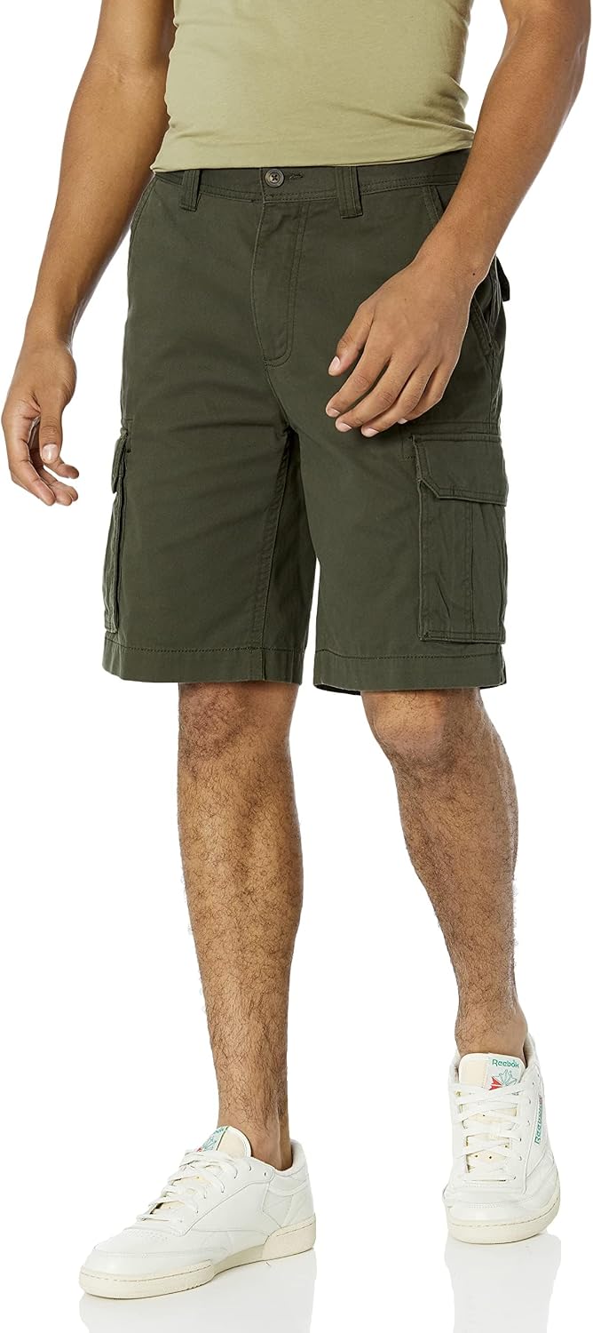 Amazon Essentials Men's 10" Classic-Fit Cotton Twill Cargo Shorts, Multiple Pockets (Available in Big & Tall)