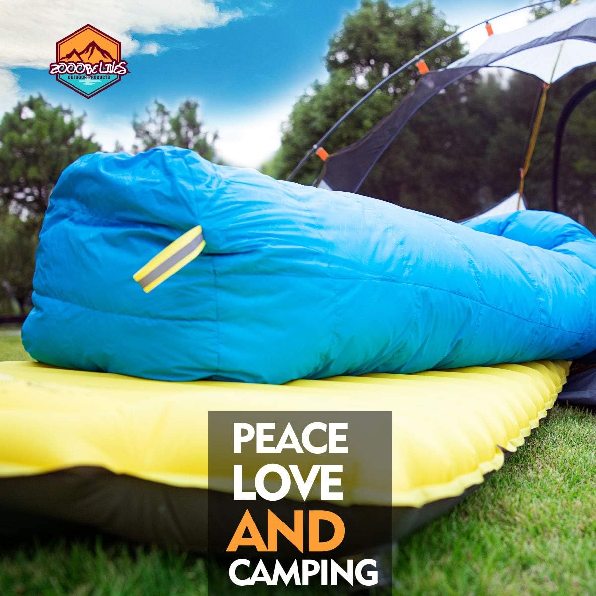 ZOOOBELIVES 10 Degree Down Sleeping Bag for Adults, 4-Season Cold-Weather Mummy Bag, Roomy Fit, 550+ Fill Power Warmth, Lightweight & Compressible for Car Camping, Backpacking & Hunting - AlpliveD1500