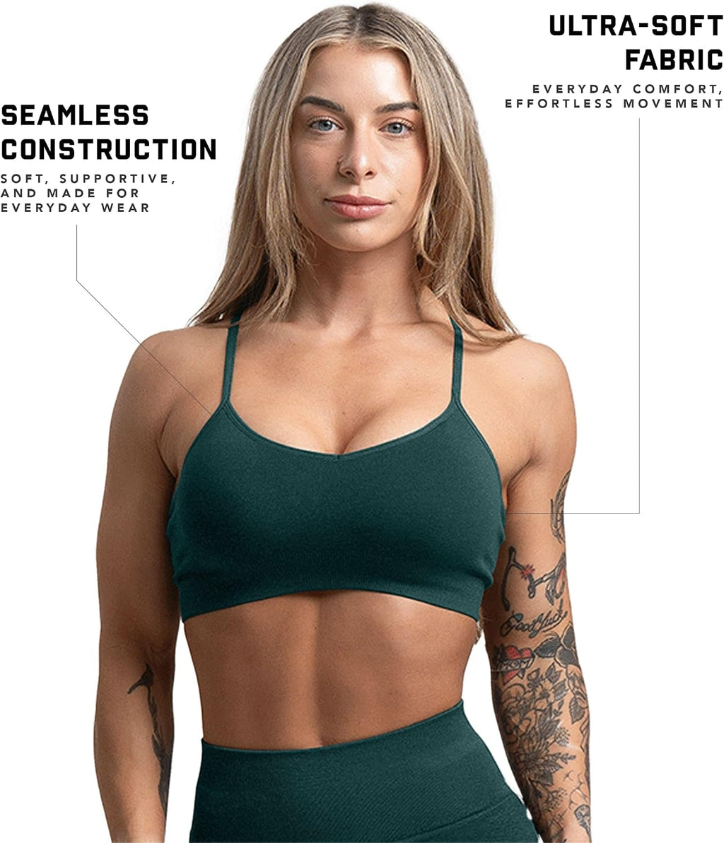Gymreapers Seamless Sports Bra for Women - Wireless Compression Padded Supportive Bras for Gym, Yoga, & Fitness
