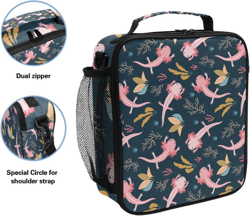 Axolotl Lunch Box Insulated Lunch Bag Cooler Tote Bag