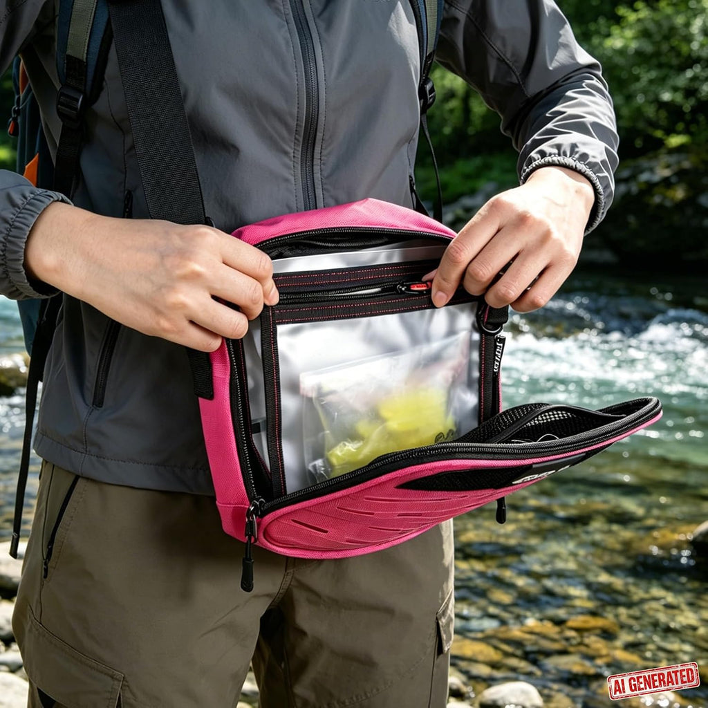 Goture Fishing Tackle Bag, Bait Binder with Detachable PVC Clear Sleeves