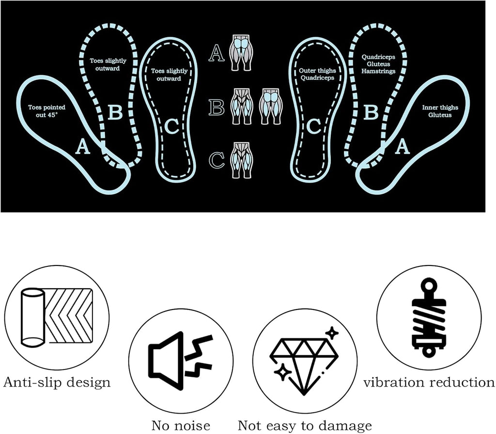 Anti-Slip Squat Mat, Squat Mat with Foot Position Sports Accessories for Home Workout, Anti-Slip & Shock-Absorbing Scientific Design Suitable for Home & Gym Use