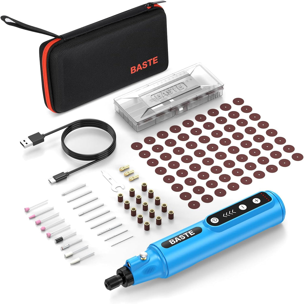 Baste Mini Cordless Rotary Tool, 5-Speed 18000 RPM, 109Pcs Accessories