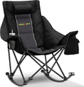 Unisakey Oversize Foldable Rocking Camping Chair300lbs Capacity,Deep Gray