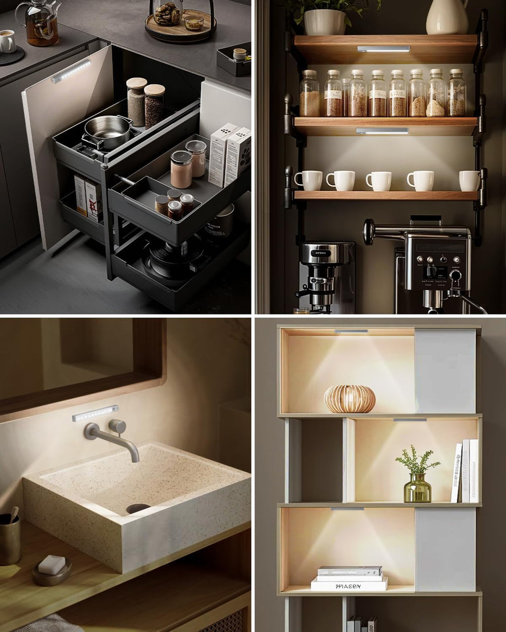 GOODEA 7" Under Cabinet Lighting with Charging Station, 6 Pack