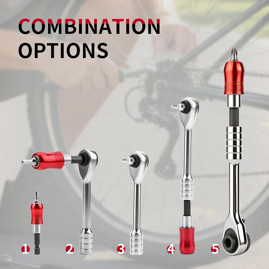 14-in-1 Bike Repair Kit, Foldable Multitool with Ratchet Wrench & Bag