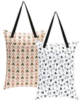 ALVA ALVABABY 2 Pack Large Wet Dry Bag Waterproof Hanging Cloth Diaper with Double Zippered Pockets 25x18 inches 2HL04