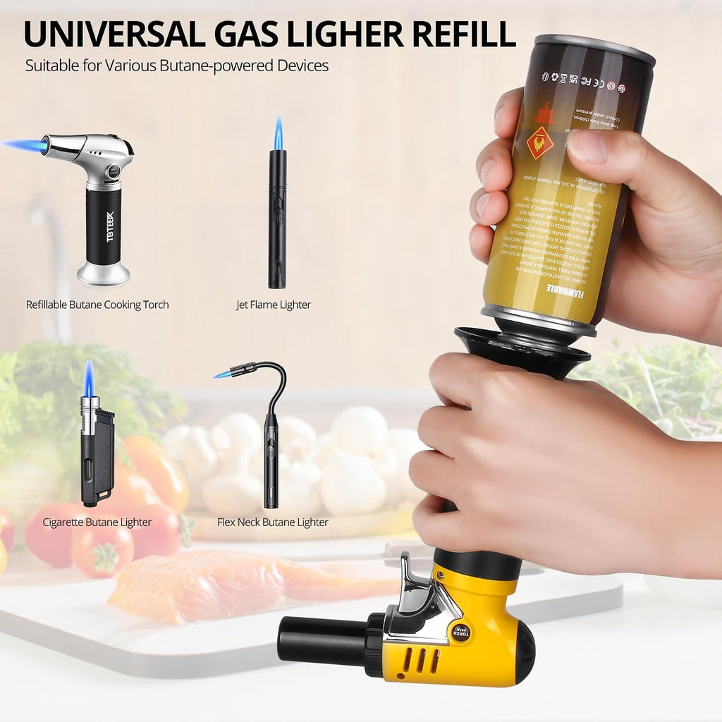 TBTeek Butane Refill, Ultra-Refined Lighter Fluid Refill, 100ml Butane Fuel Refill, Butane Canister for Torch Lighter, Butane Torch, Kitchen Blow Torch (3 Can)