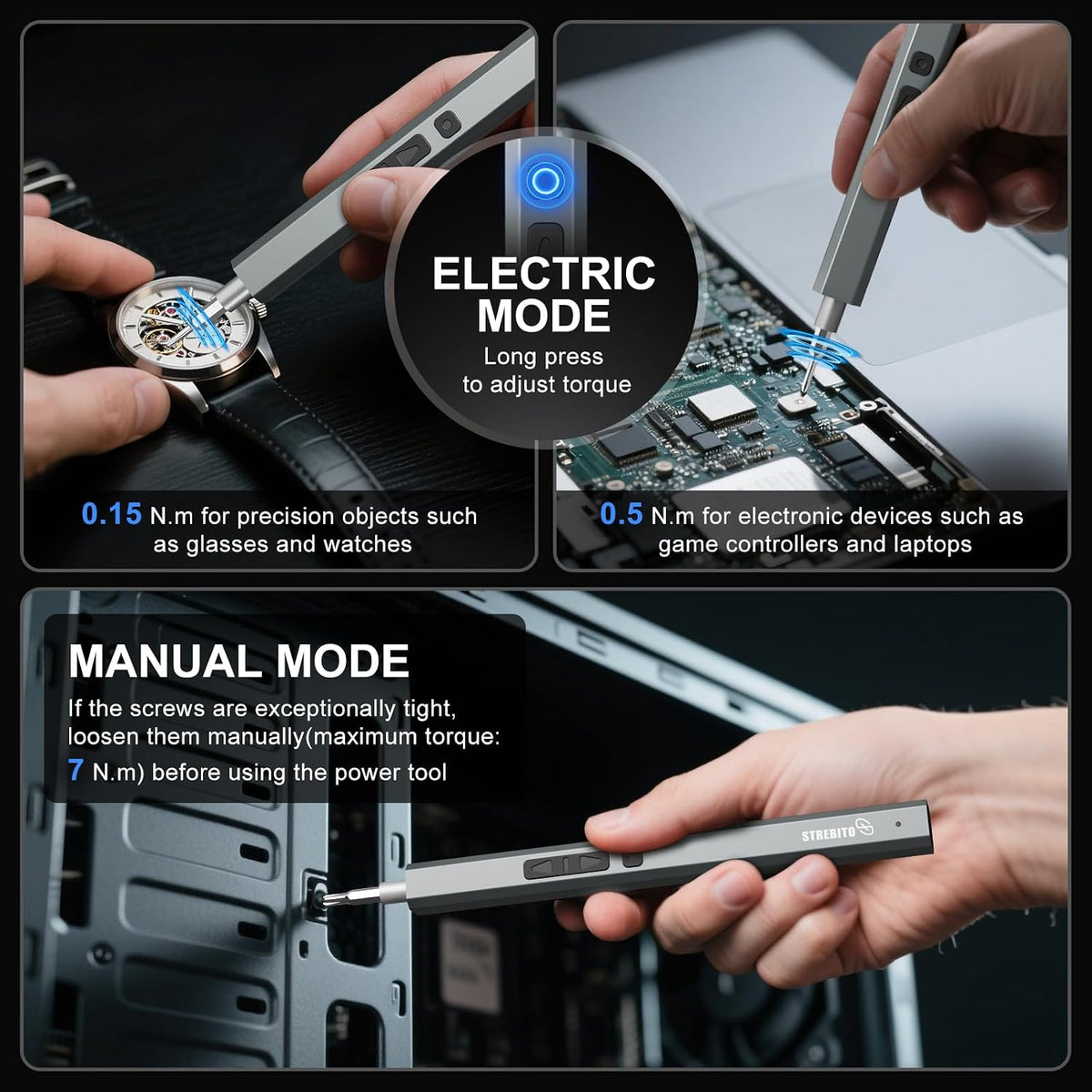 STREBITO Electric Screwdriver, 144-in-1 Precision Screwdriver Set