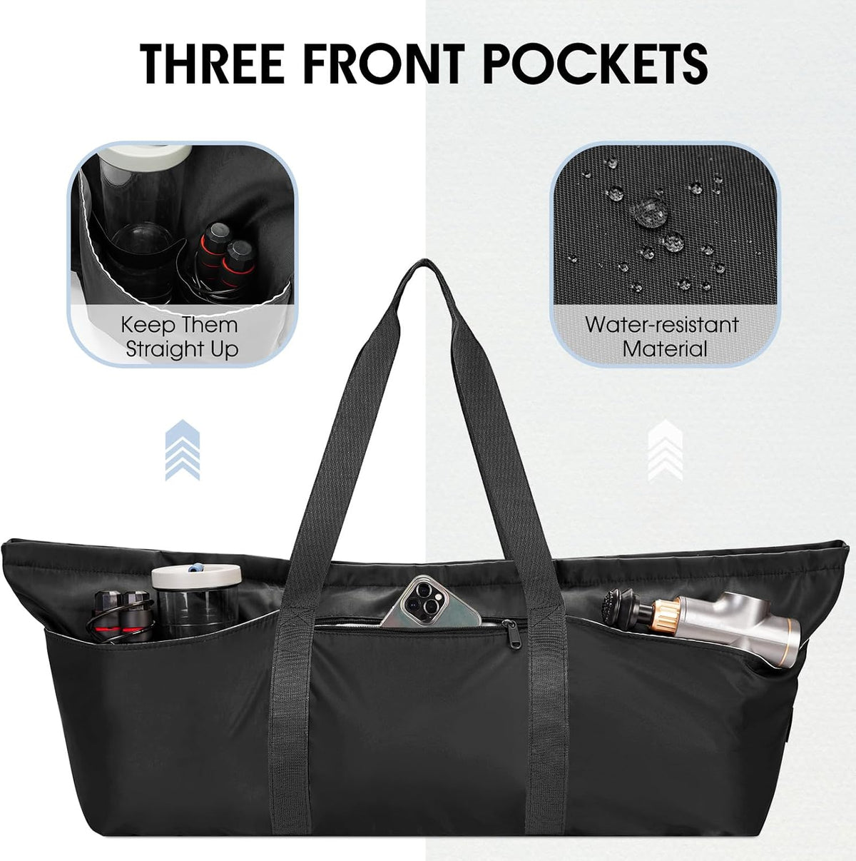sportsnew Large Yoga Mat Bag Trolley Sleeve Gym Carrier Shoe Bag Wet Pocket
