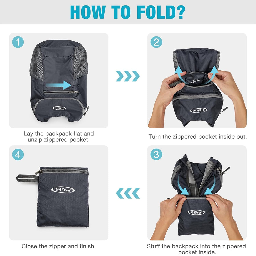 G4Free 10L Lightweight Packable Hiking Backpack, Nylon Daypack Daily Travel