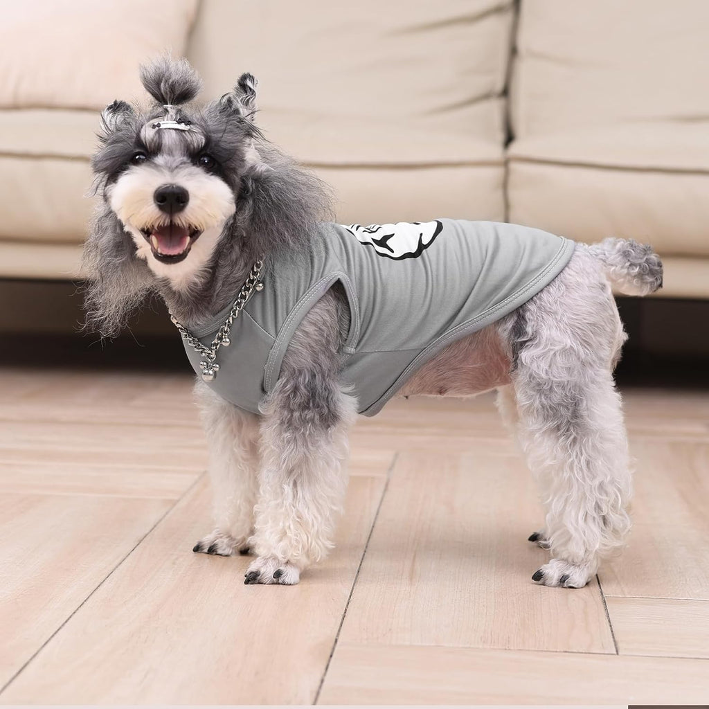 CuteBone Dog Shirts 2-Pack Soft Pet Clothes Breathable Summer Vest for Small Puppy and Stretchy Cat Apparel