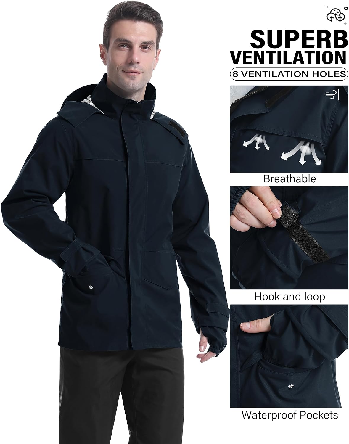 iCreek Rain Suit Waterproof Breathable Lightweight 2-Piece Rain Gear Unisex