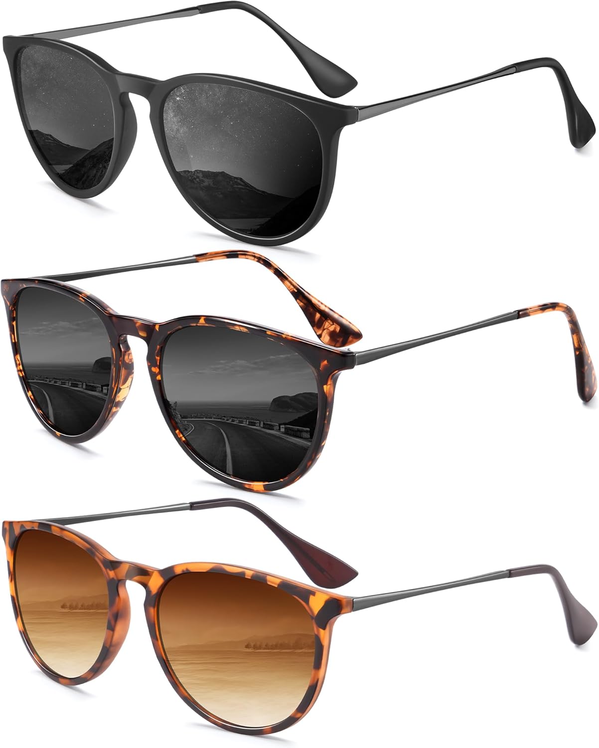 Sunglasses Womens Polarized Trendy Retro Round Sun Glasses with UV400