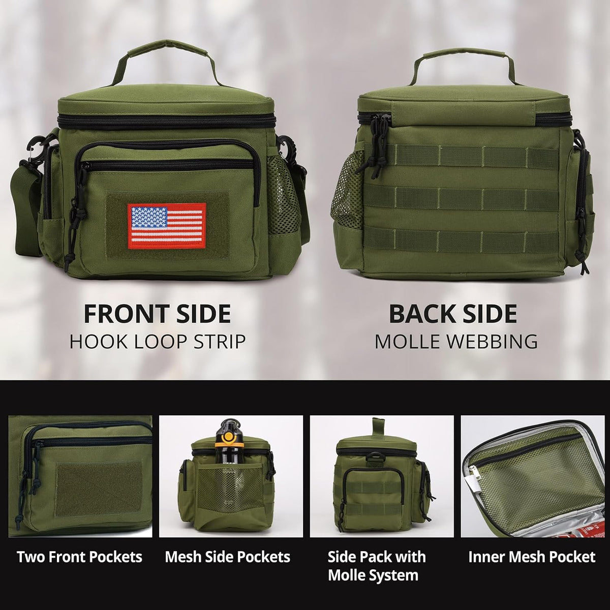 Lunch Box for Men, 12L Leakproof Tactical Lunch Bag Large Cooler for work