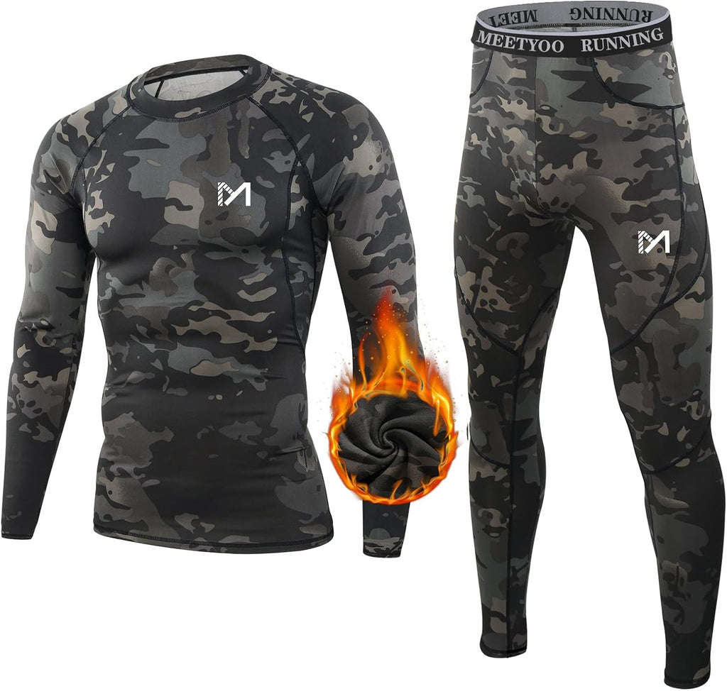 MEETYOO mens Men's Thermal Underwear Set Sport Long Johns Base Layer