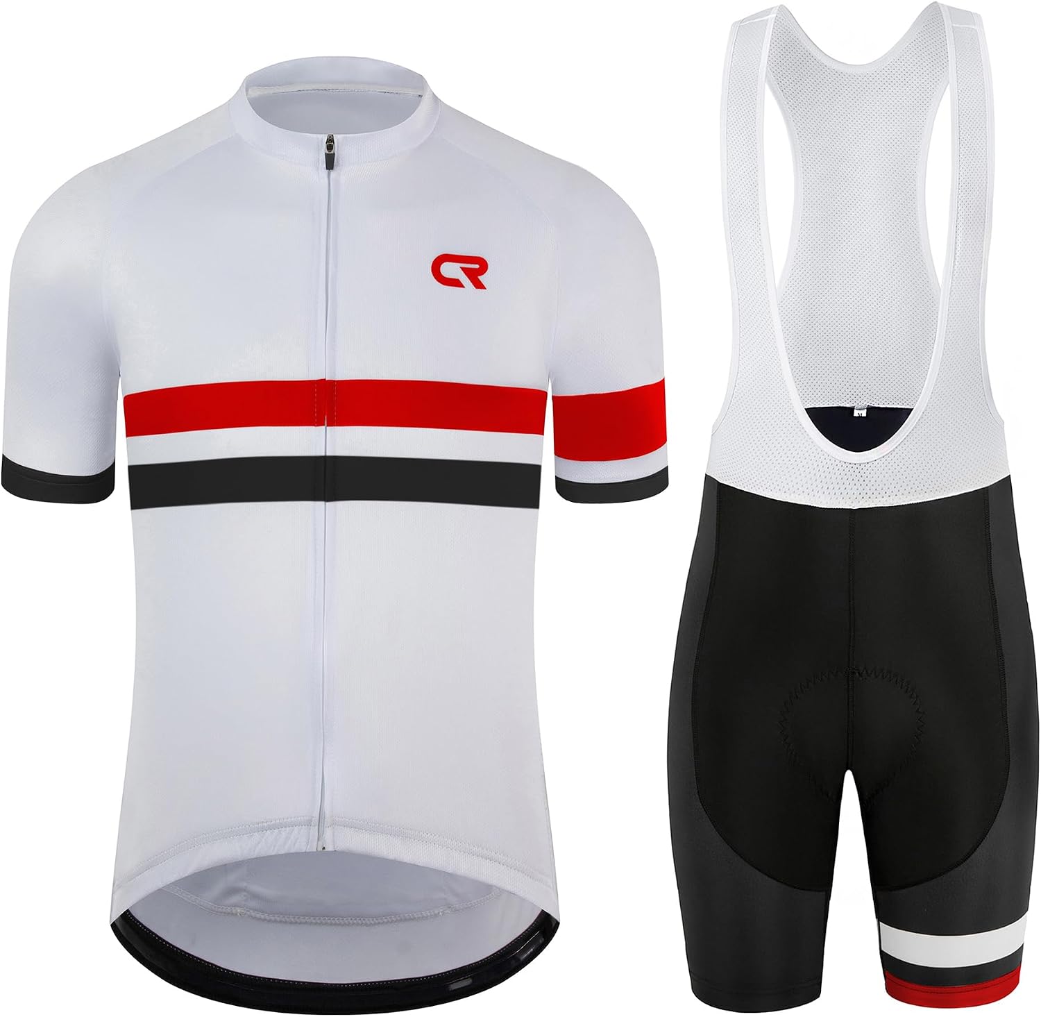 Coconut Ropamo CR Men's Cycling Jersey Set Road Bike Jersey Zipper Pocket Short Sleeves Cycling Kits Bib Shorts 3D Padded