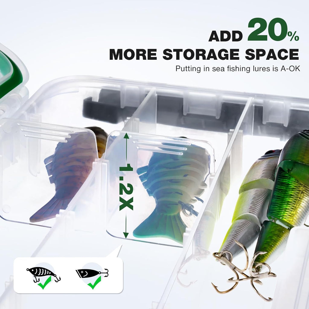 Ghosthorn Waterproof Fishing Tackle Box Organizer 3600 Lure Storage 2 Pack