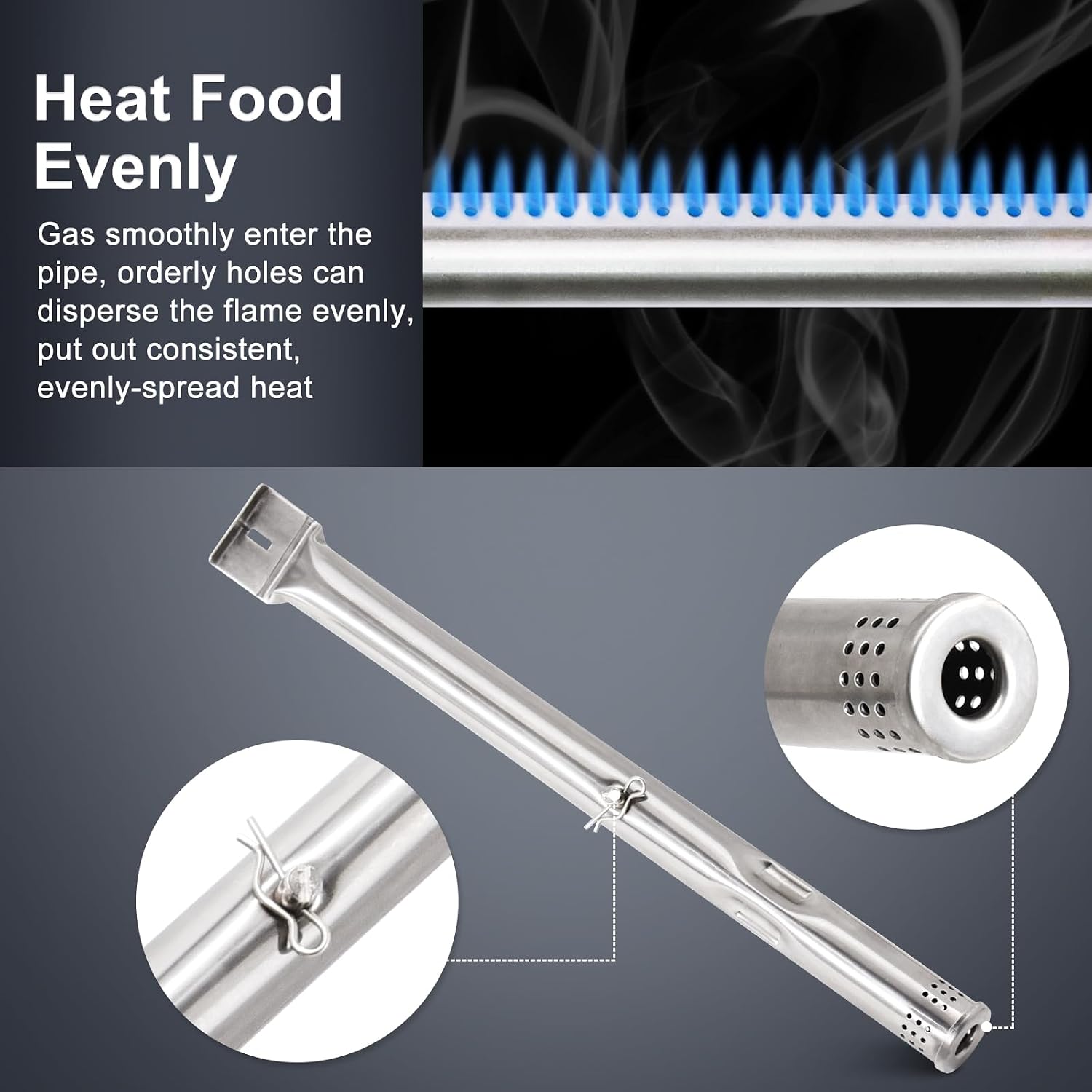 Hiorucet Grill Grate Replacement Parts for Charbroil Gas2Coal 463340516, 463370516, 463370519, Grid Cooking Grates, Heat Plate, Burner, Crossover Tube, Igniter for Char Broil Gas 2 Coal Grill Parts.