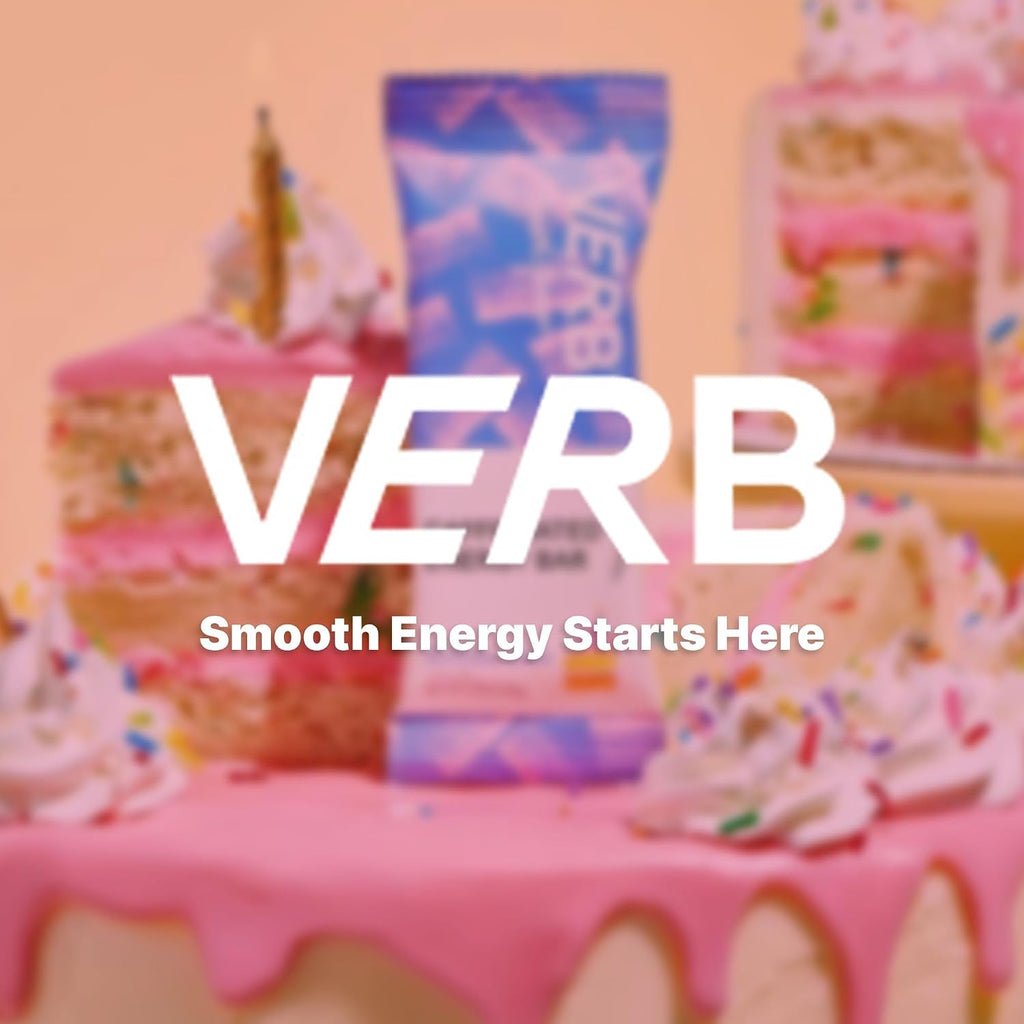 Verb Caffeinated Energy Bars Birthday Cake (26g, Pack of 16) 110 Calories