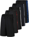 5 Pack Men's Mesh Shorts 9" Long Athletic Running Workout Gym Basketball