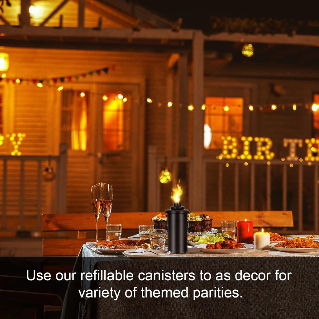 Torch Replacement Canisters 16oz, 4 Pack Bamboo Lantern Refillable Torches, Decorative Torch Canister Replacement for Yard, Patio, Deck, Garden, Party, Landscape (16oz-4pcs)
