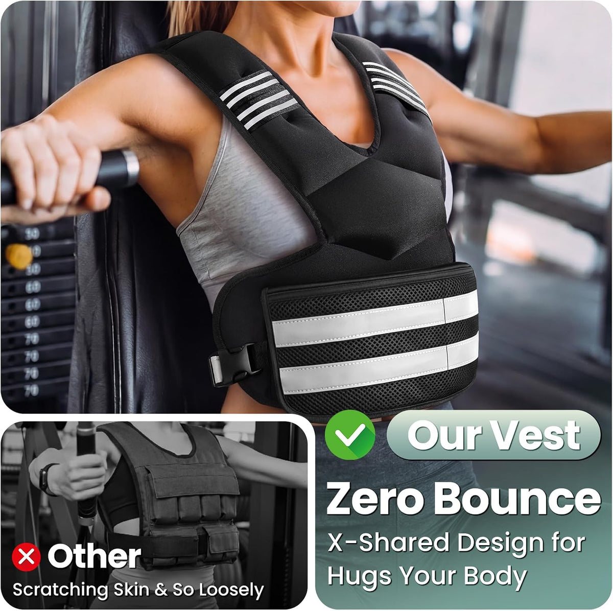 Adjustable Weighted Vest for Women and Men, 4-11lb/11-18lb/20-32lb Vest