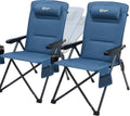 Portal Reclining Camping Chair with Adjustable Back 2 Packs, Blue